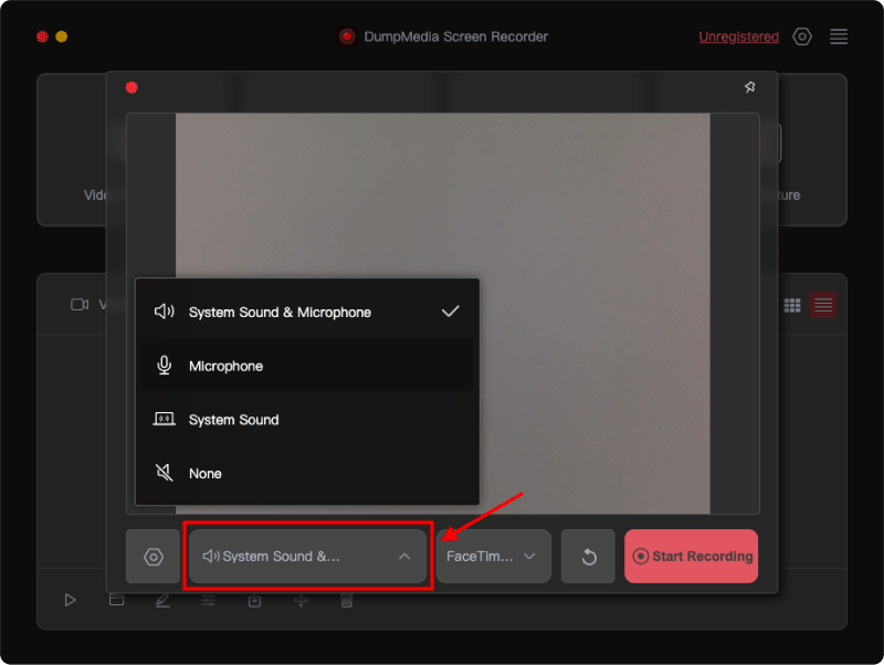 Passen Sie die Audioeinstellungen für den Webcam-Recorder an