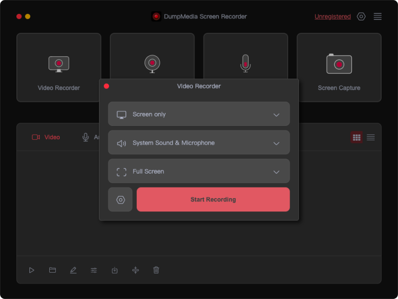 Customize Video Recording Area