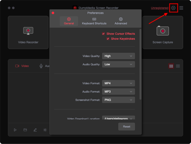 Adjust Settings for Recordings