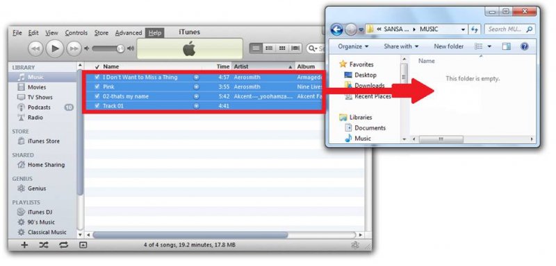 iTunes Kullanarak Müzik Dosyalarını Sandisk Sansa Clip'e Aktarın