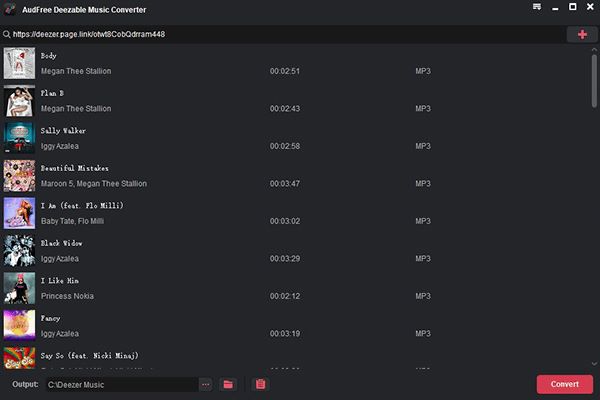 Outil de conversion de musique Audfree Deezer