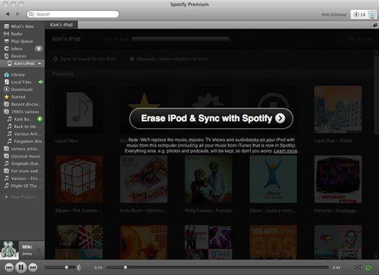 iPod & Sync'i şununla sil: Spotify