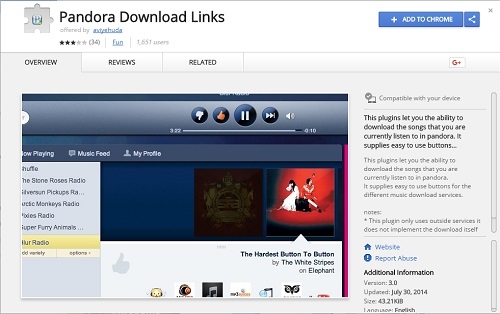 Strumento di estensione dei collegamenti di download di Pandora