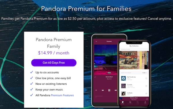 Pandora Premium Family Plan And Price