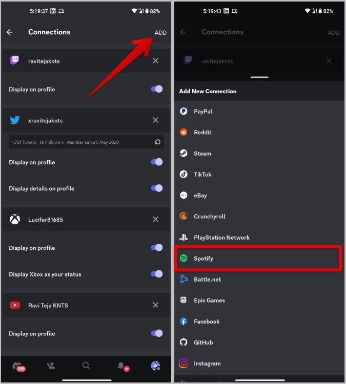 Spela Spotify på Discord Android