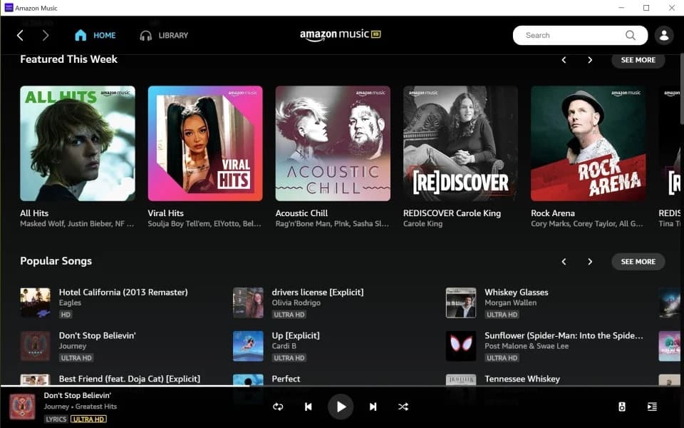 Compatibilidad ilimitada con Amazon Music