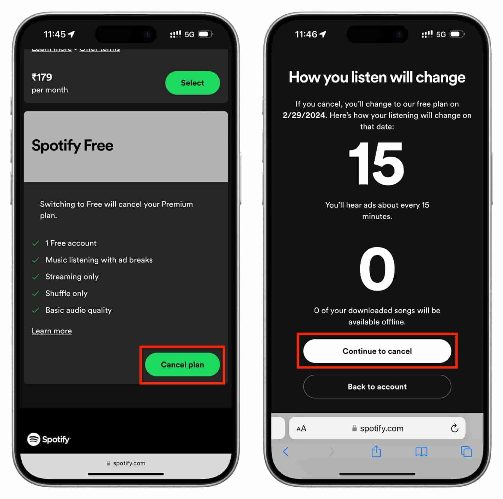 Change To Spotify Free Plan