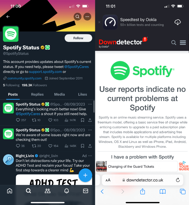 Sprawdź Spotify Status systemu