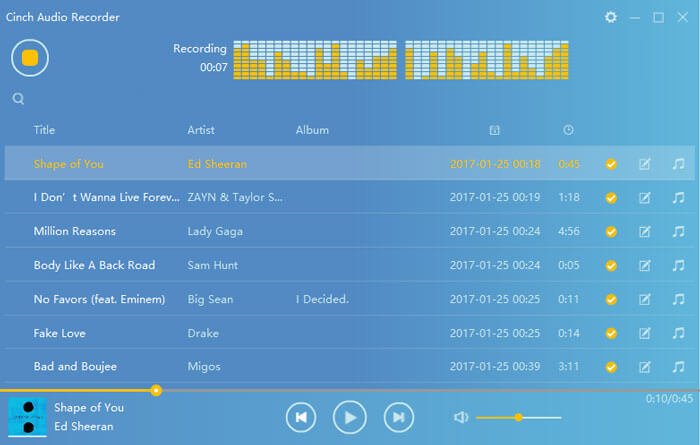 Cinch-Audiorecorder