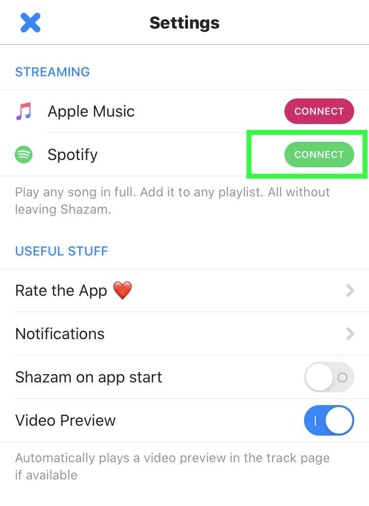 Skontaktuj się Spotify i Shazam na iPhonie