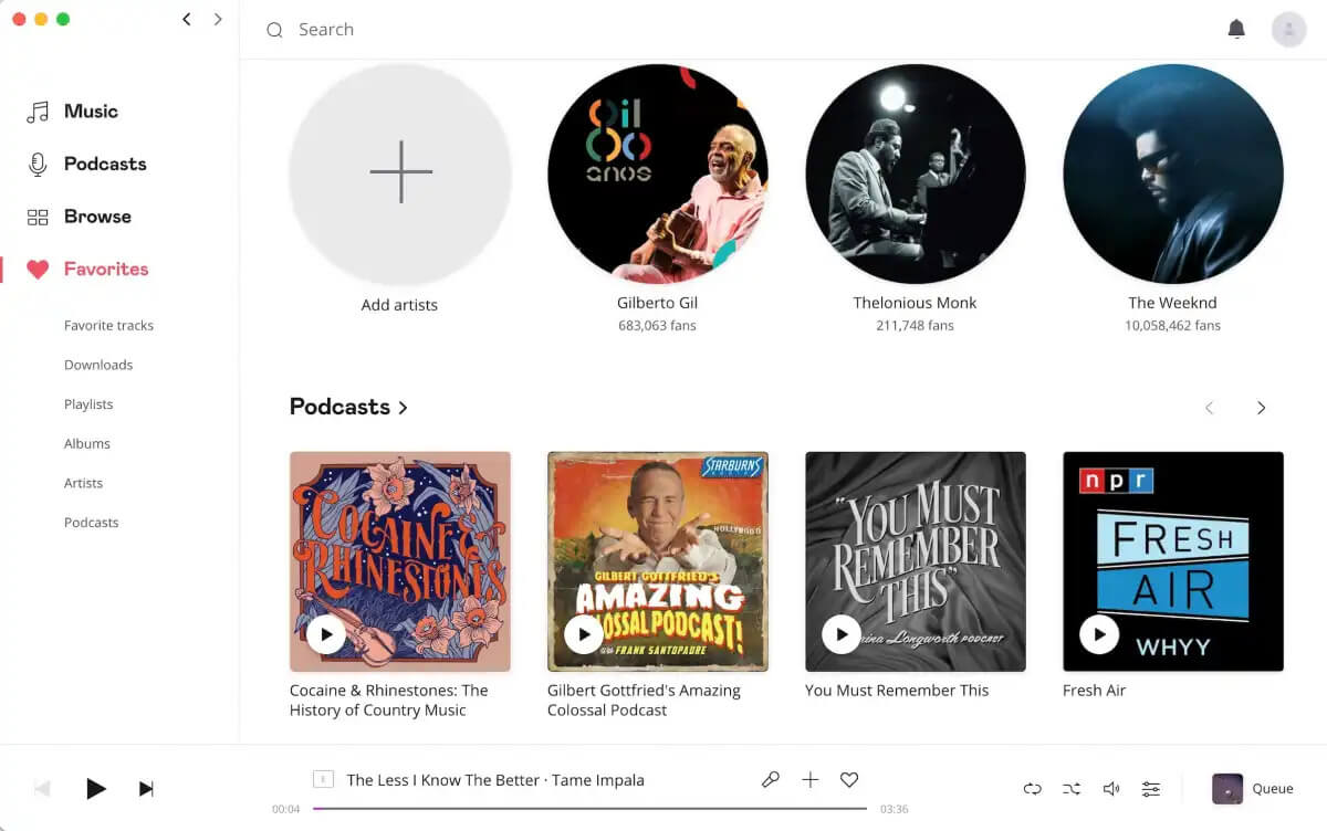 Deezer tillgängligt innehåll