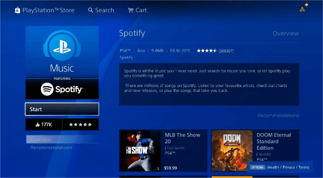 Download Spotify på PS4