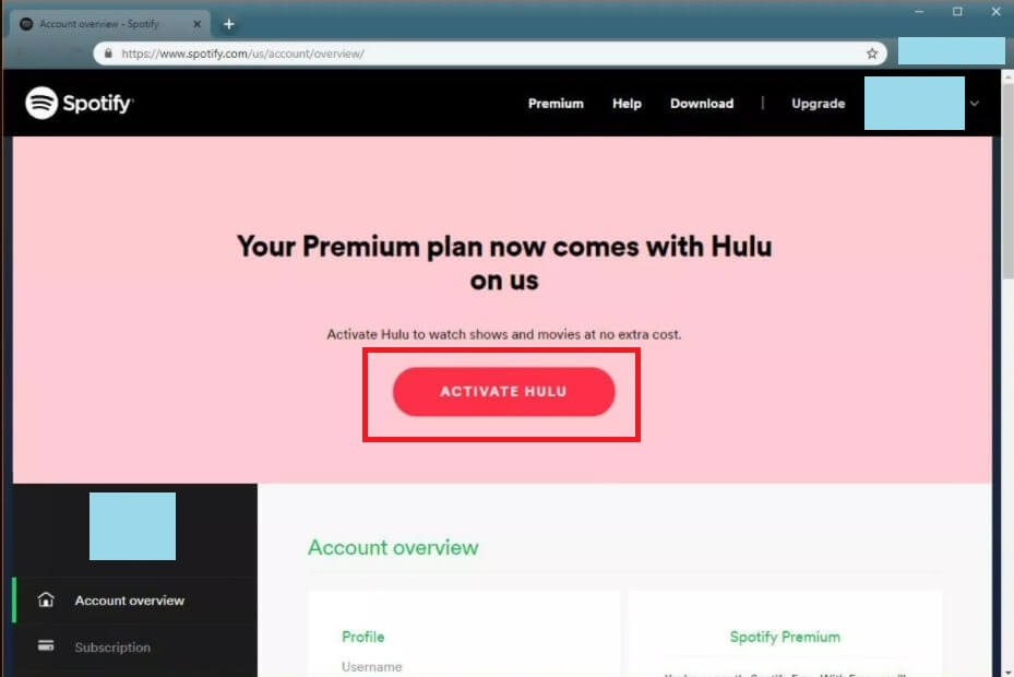 Aktivera Hulu med Spotify