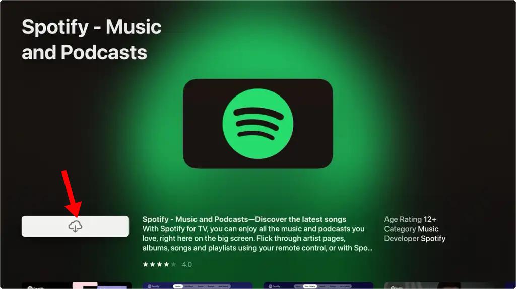 kurmak Spotify Apple TV'de