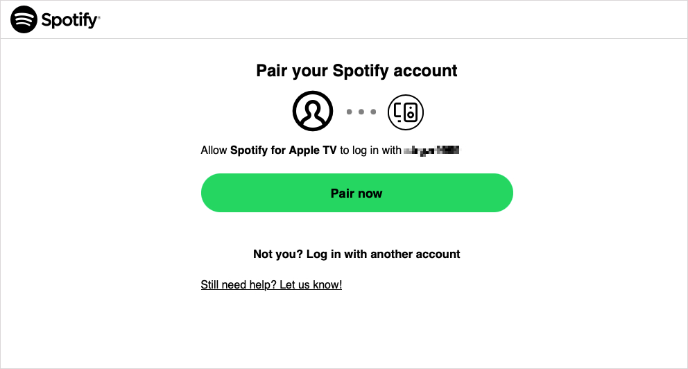 Paar Spotify Konto zu Apple TV