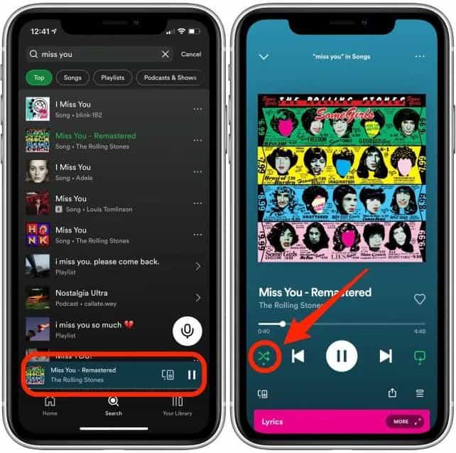 devre dışı bırakmak Spotify Karıştırmak