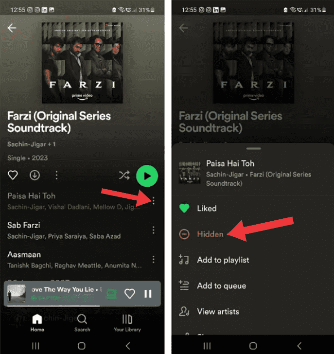 Reexibir músicas em Spotify